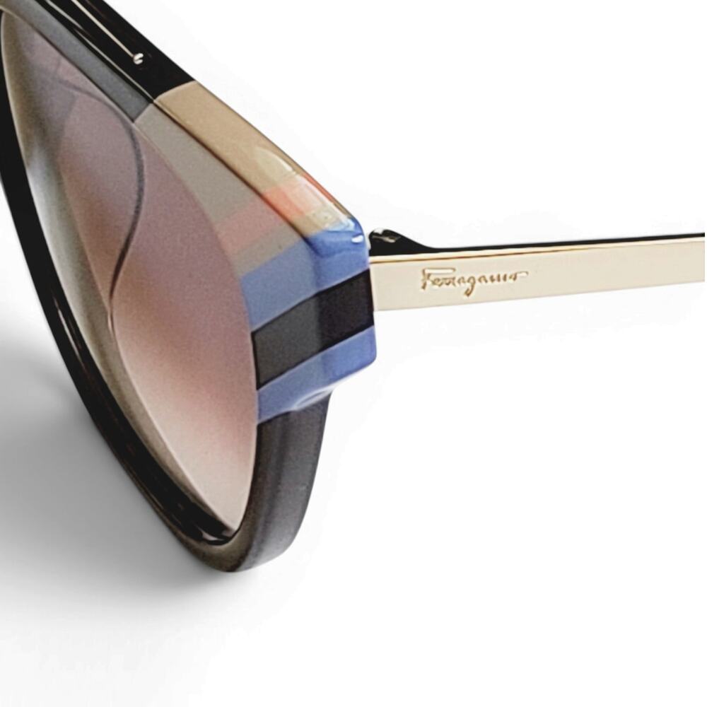 NWT Salvatore Ferragamo Women's Stripe Square Sunglasses - Picture 3 of 10